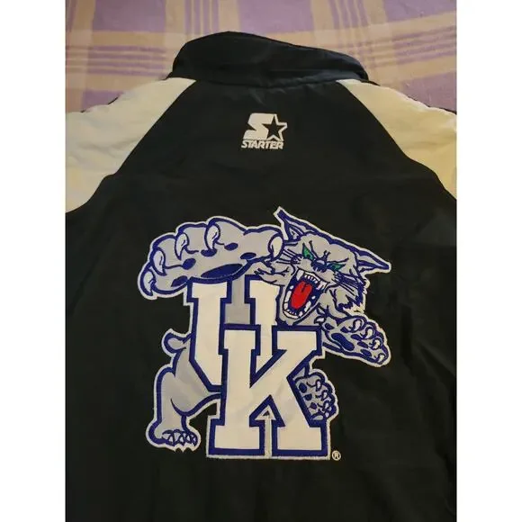 Vintage 90s Kentucky Wildcats Starter Jacket XL NCAA Basketball Football Puffer - Picture 4 of 9